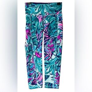 EUC NWT Lilly Pulitzer Weekender HIGH RISE 21" Crop Leggings Don't Wanna Leaf